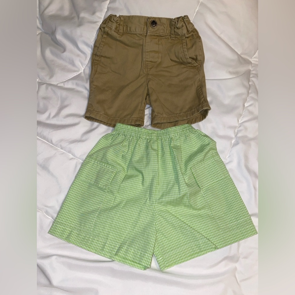 Green and Brown Shorts Set